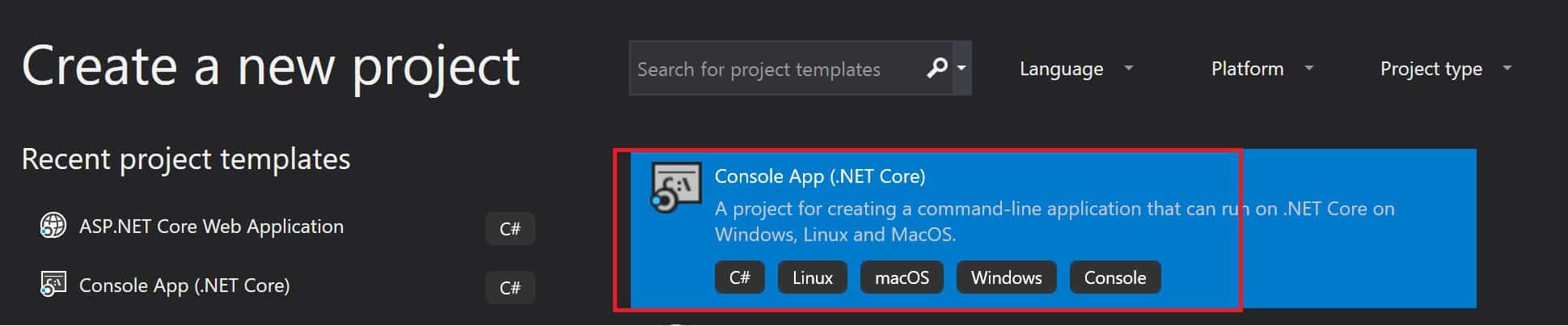 logging in c# .net core console application