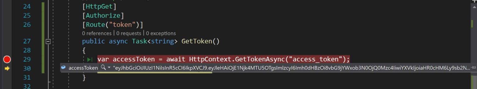 .net core openid connect get access token