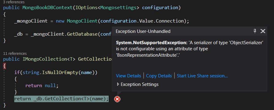 A serializer of type ObjectSerializer is not configurable using an attribute of type BsonRepresentationAttribute ObjectId is not a valid representation for an Int32Serializer