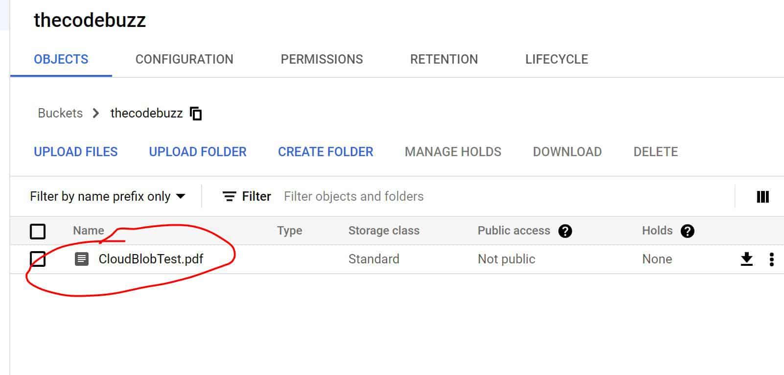 file uploading in google cloud storage