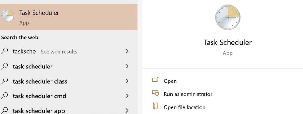 configure task exe console app in windows task scheduler