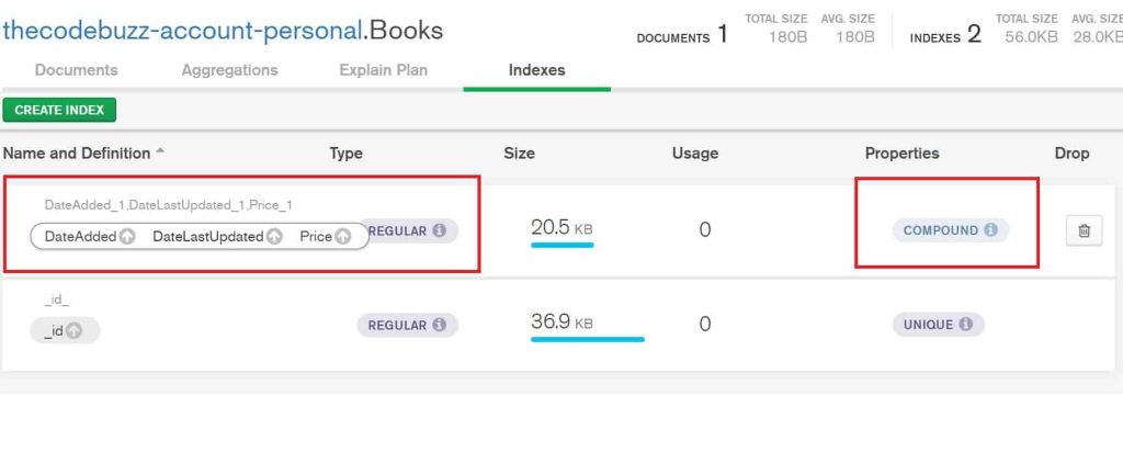 Create MongoDB compound indexes