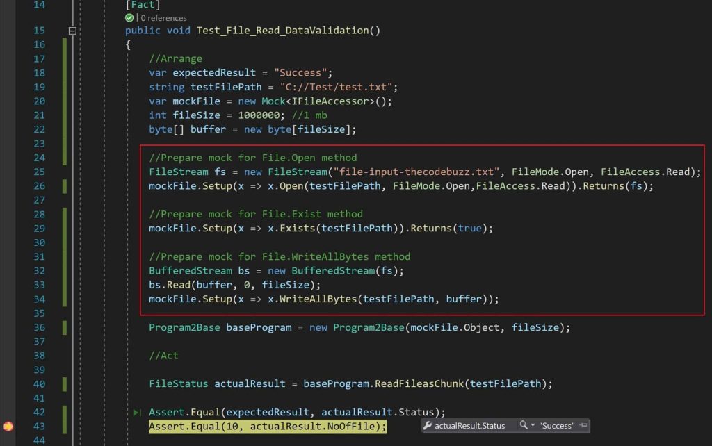 Unit test file methods