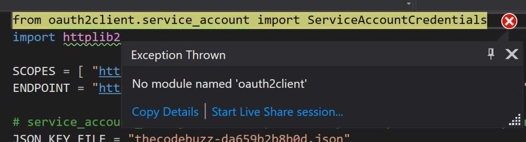 No Module named oauth2clientunresolved import oauth2client