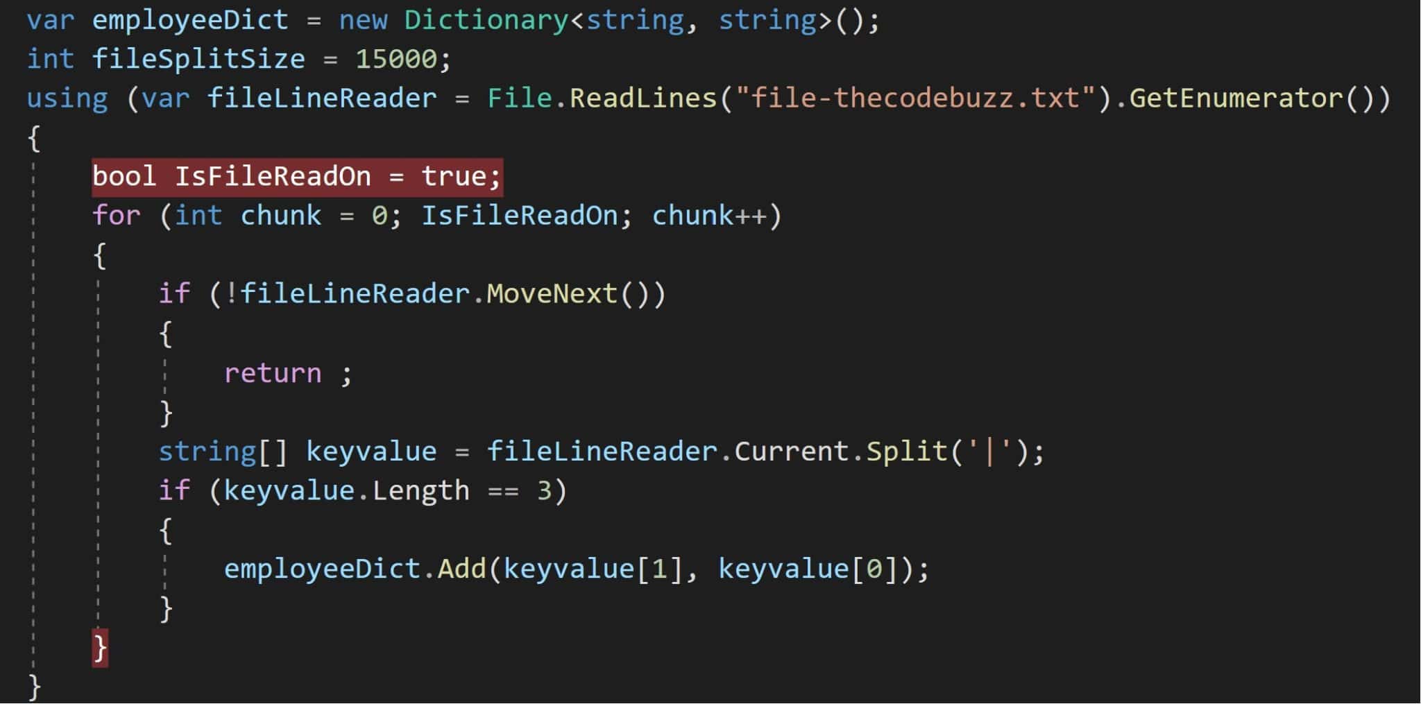 C# Read file as Key value Dictionary pair - TheCodeBuzz